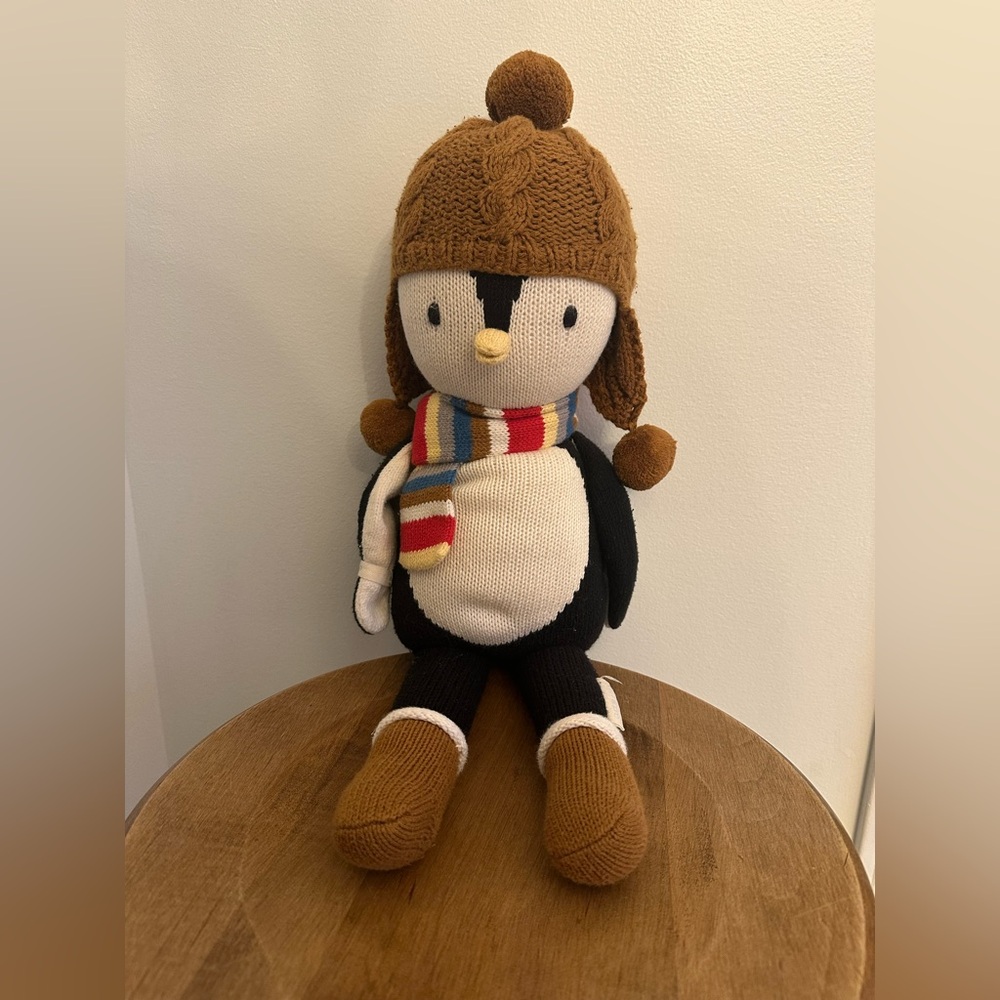 SOLD- Cuddle and Kind 20 Inch Everest Penguin Plush Stuffed Knit Doll Hat Peru - Picture 1 of 11